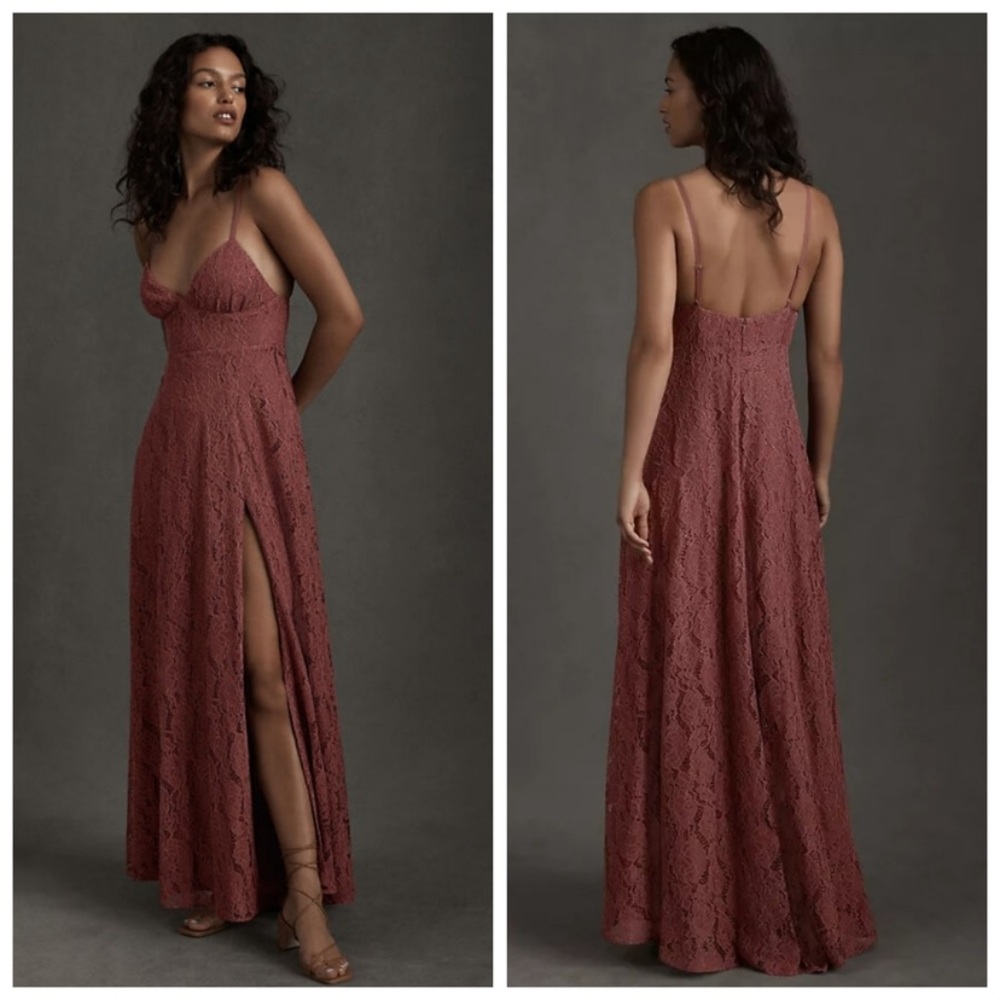 BHLDN Fame and Partners Charlotte Lace Floral Maxi Dress 8